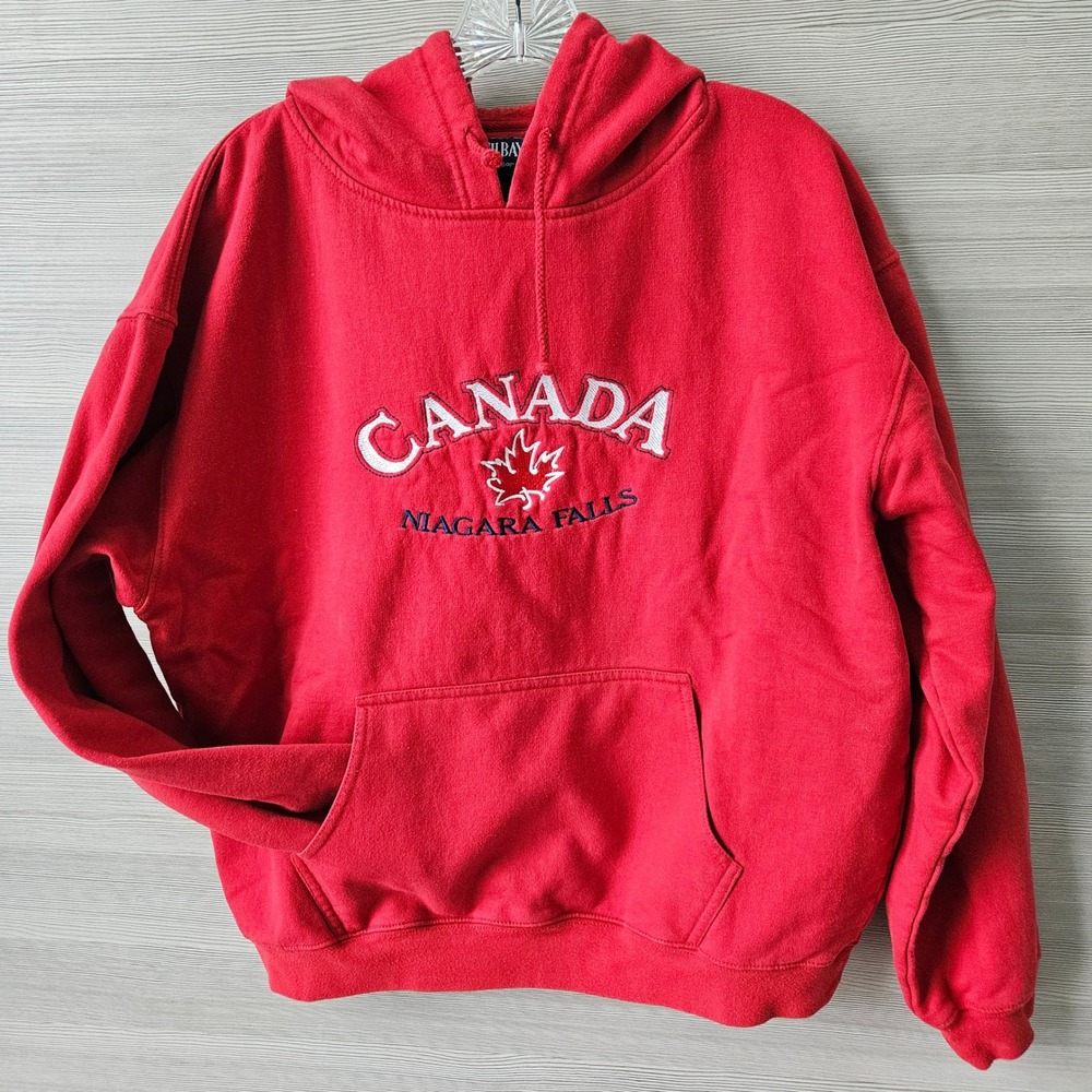 South Bay Sportswear Canada Niagara Falls Hoodie Red Mens Large Boxy‎ Souvenir